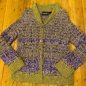 Sigrid Olsen Hand Knit Silk/Rayon Vintage Cardigan